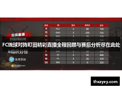 FC琉球对阵町田精彩直播全程回顾与赛后分析尽在此处